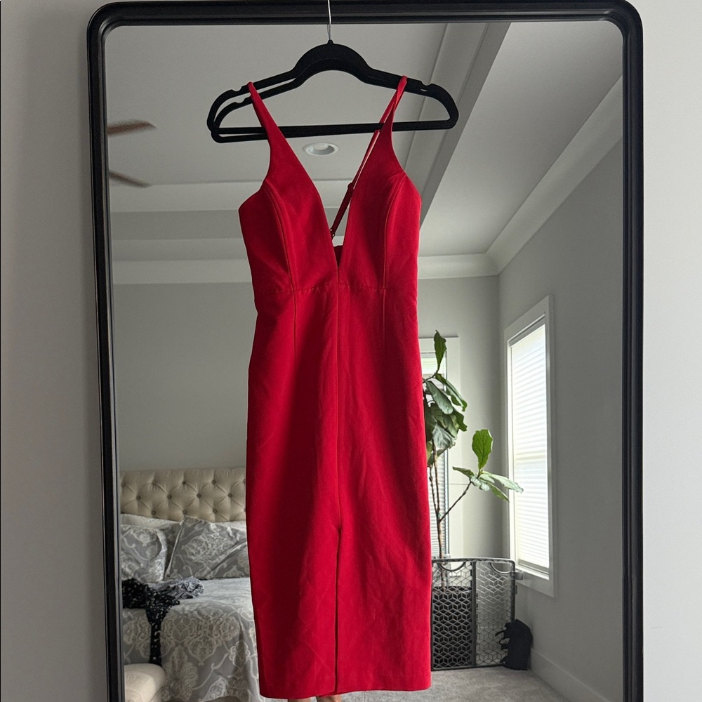 Bardot Red midi cocktail Dress